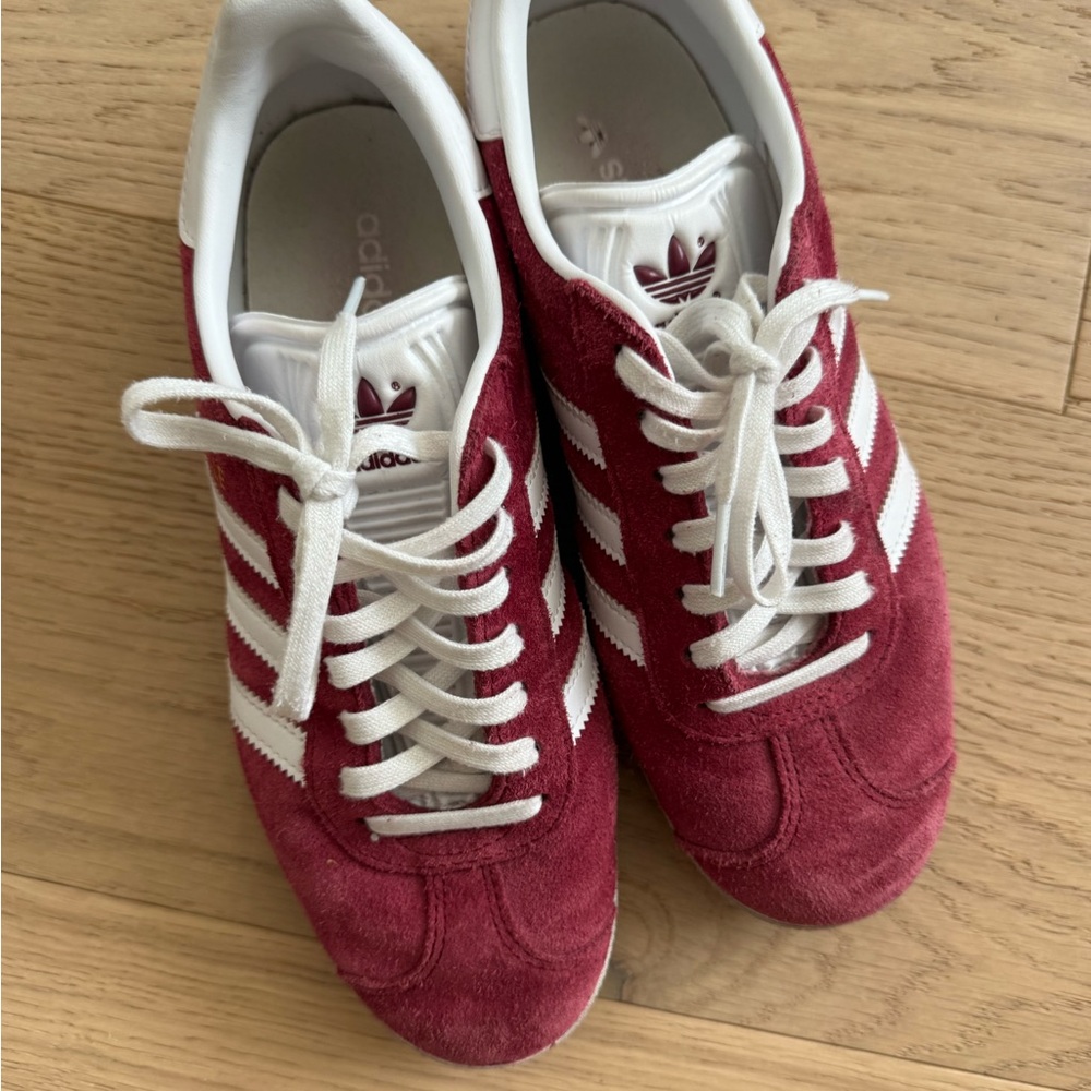 adidas gazelle burgundy  and White Women's Sneakers